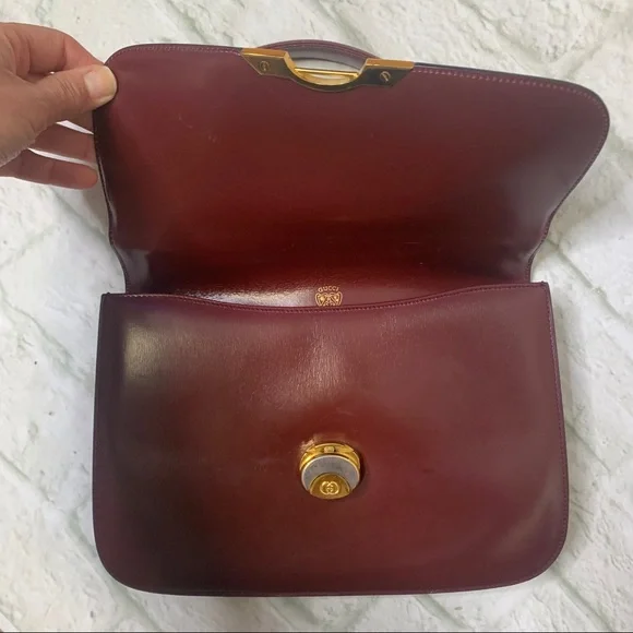 Gucci Vintage top handle leather flap bag - Picture 4 of 16